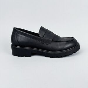 Steve Madden Penny Lotto Loafers Womens 8.5 Black Chunky Grunge Goth Rock Comfy